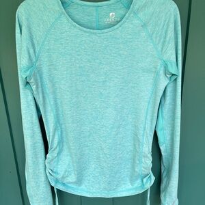 Women's Aqua Blue Long Sleeve Top